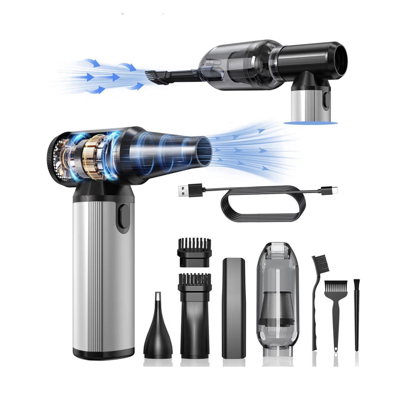 BOBYE W16 2-in-1 Air Duster & Vacuum 320000 RPM 7800mAh Aluminum Alloy Handle