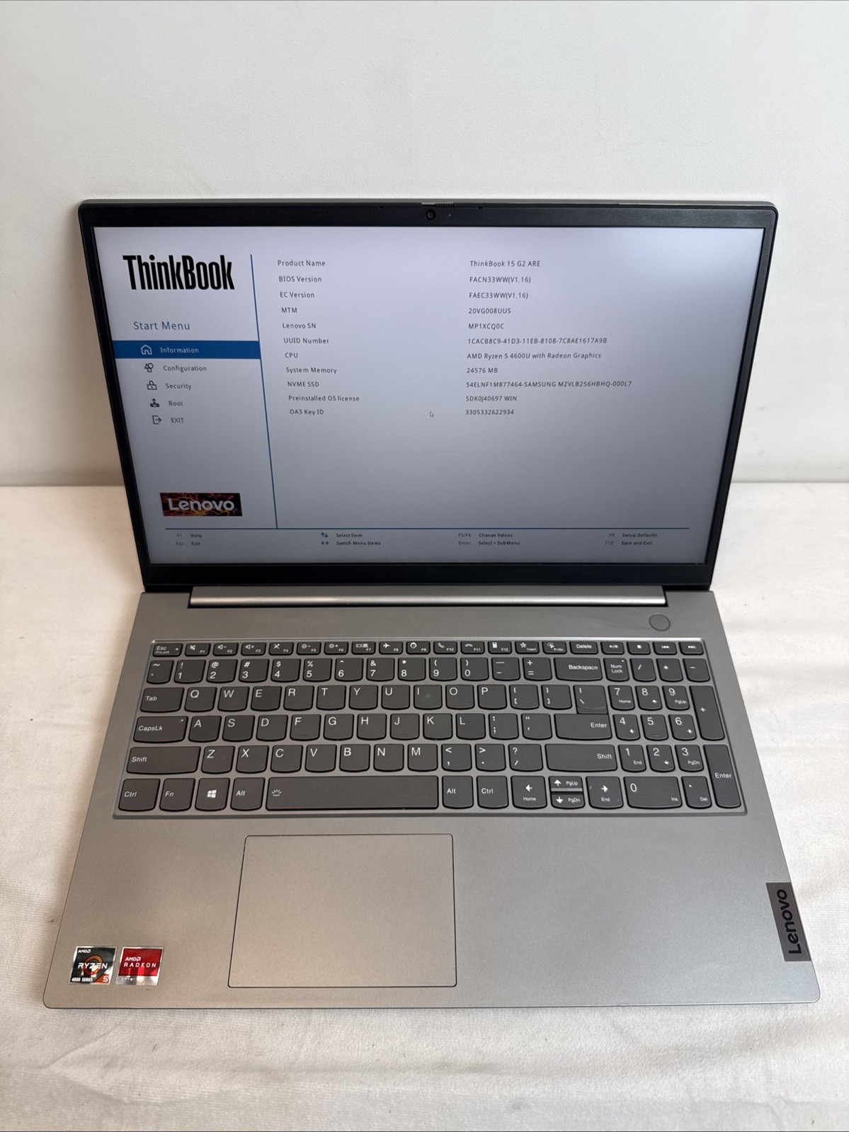 (N) LOT OF 4 LENOVO THINKBOOK 15 G2 ARE Laptop Ryzen 5 4500U 16GB RAM 256GB SSD