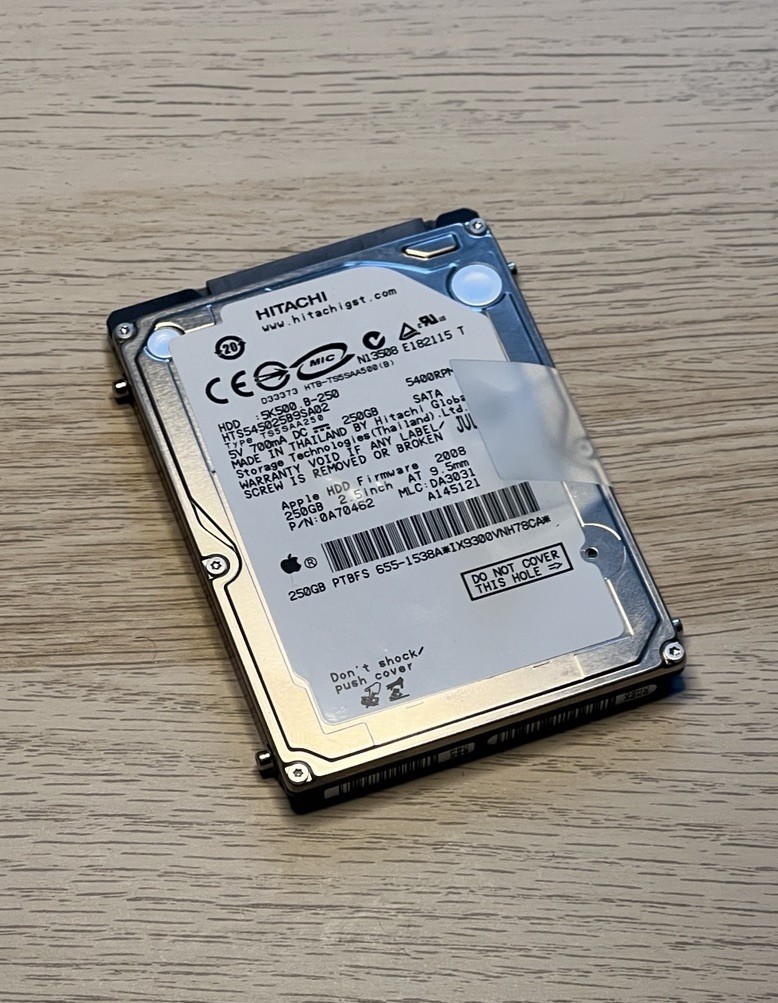Hitachi Travelstar 5K500B 250GB Internal 5400RPM 2.5" HDD