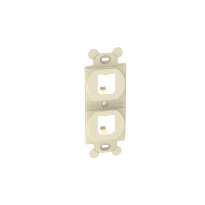 Panduit CF1062EIY Duplex Adapter ABS 2 Port Flat Electric Ivory