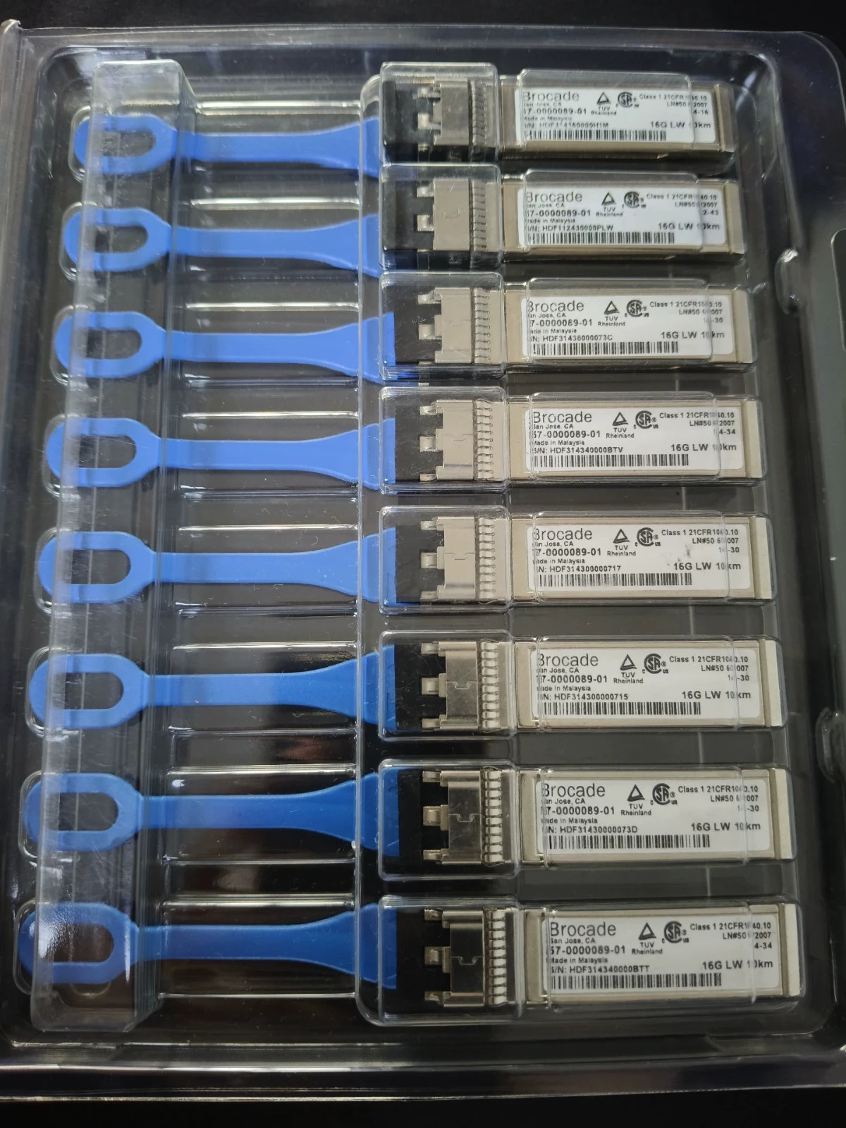 Lot of 8 Brocade 57-0000089-01 16GB SFP+ LW 10KM Optical Transceiver XBR-000198