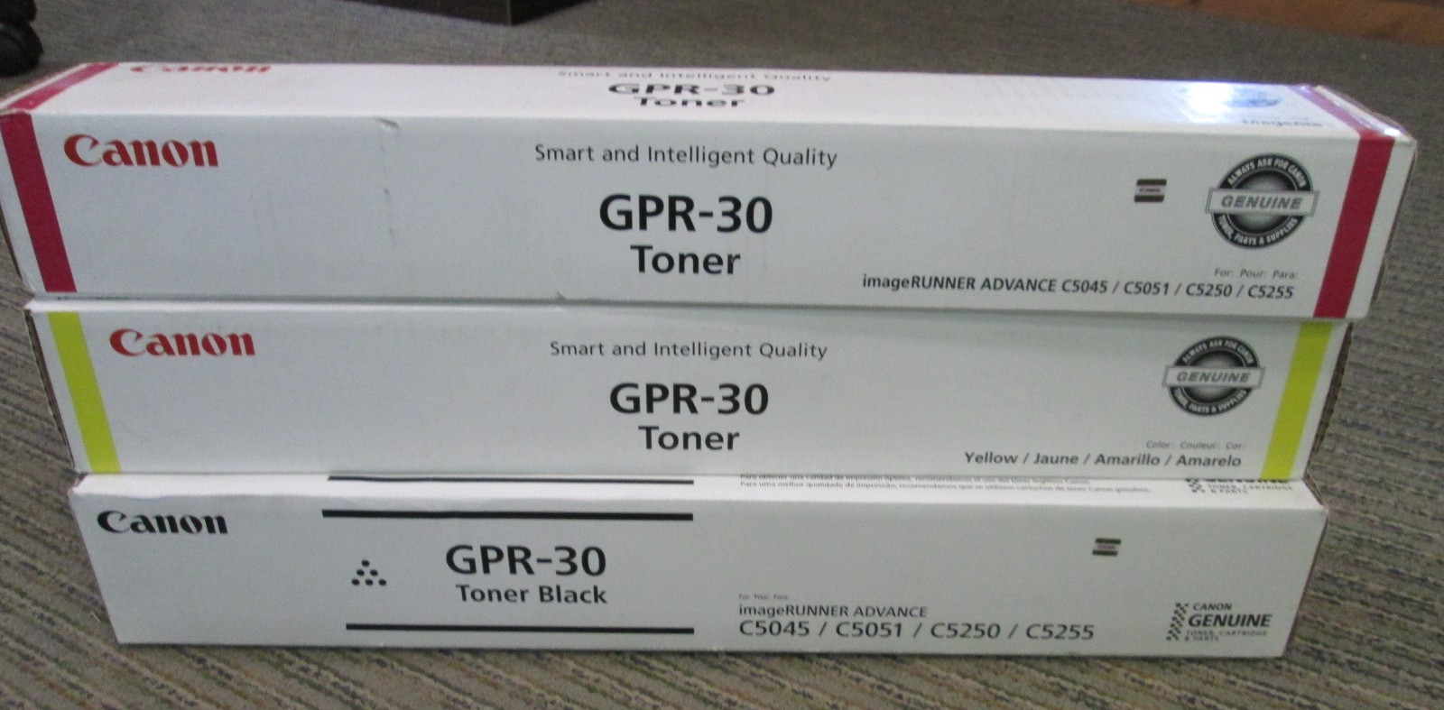 NEW Genuine Canon GPR-30 Black Yellow Magenta Toners C5045 C5051 C5250 C5255