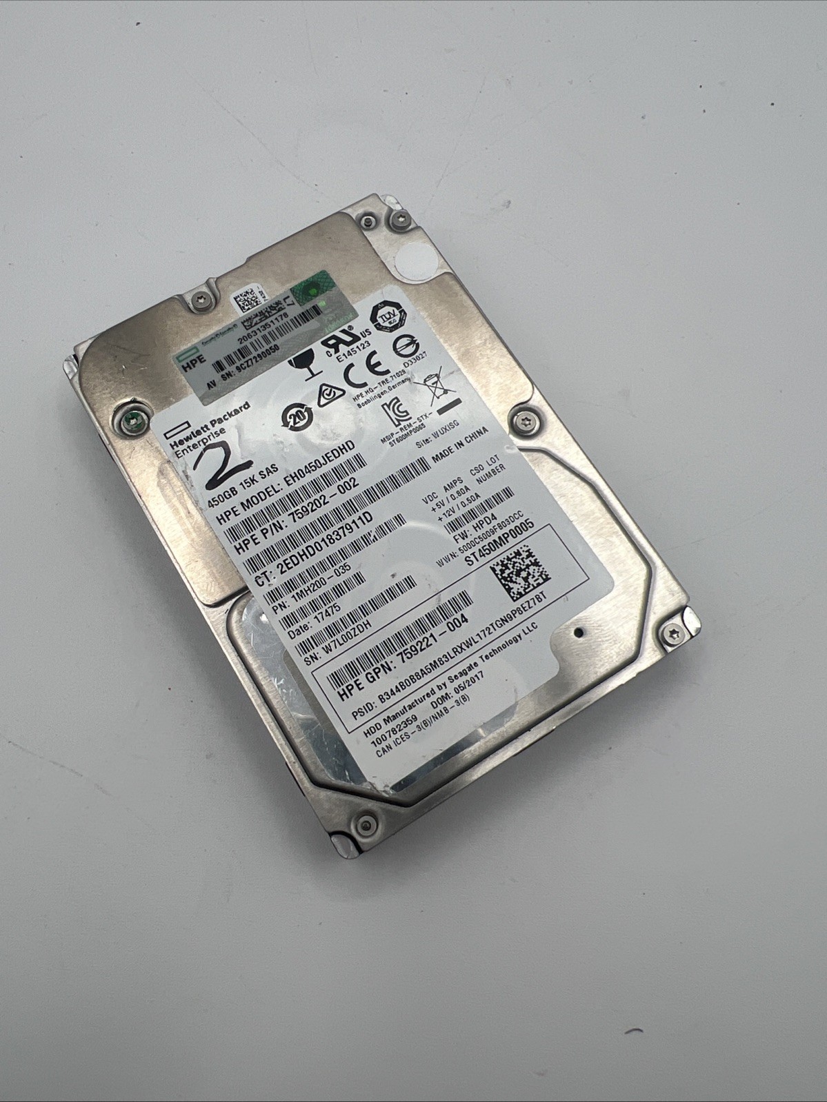 HP EH0450JEDHD / 759202-002 450GB 15K 12G 2.5" SAS SC HARD DRIVE 1MH200-035