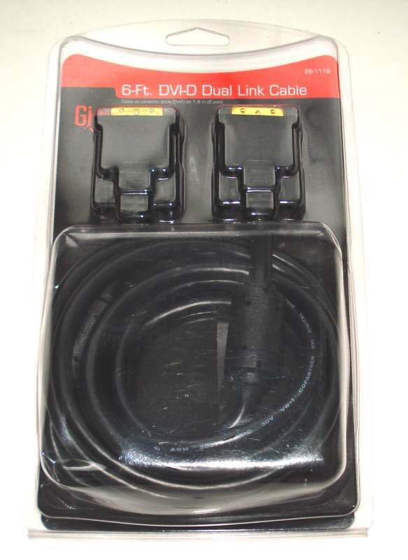 New Sealed GIGAWARE 6-ft. DVI-D Dual Link Cable # 26-1119