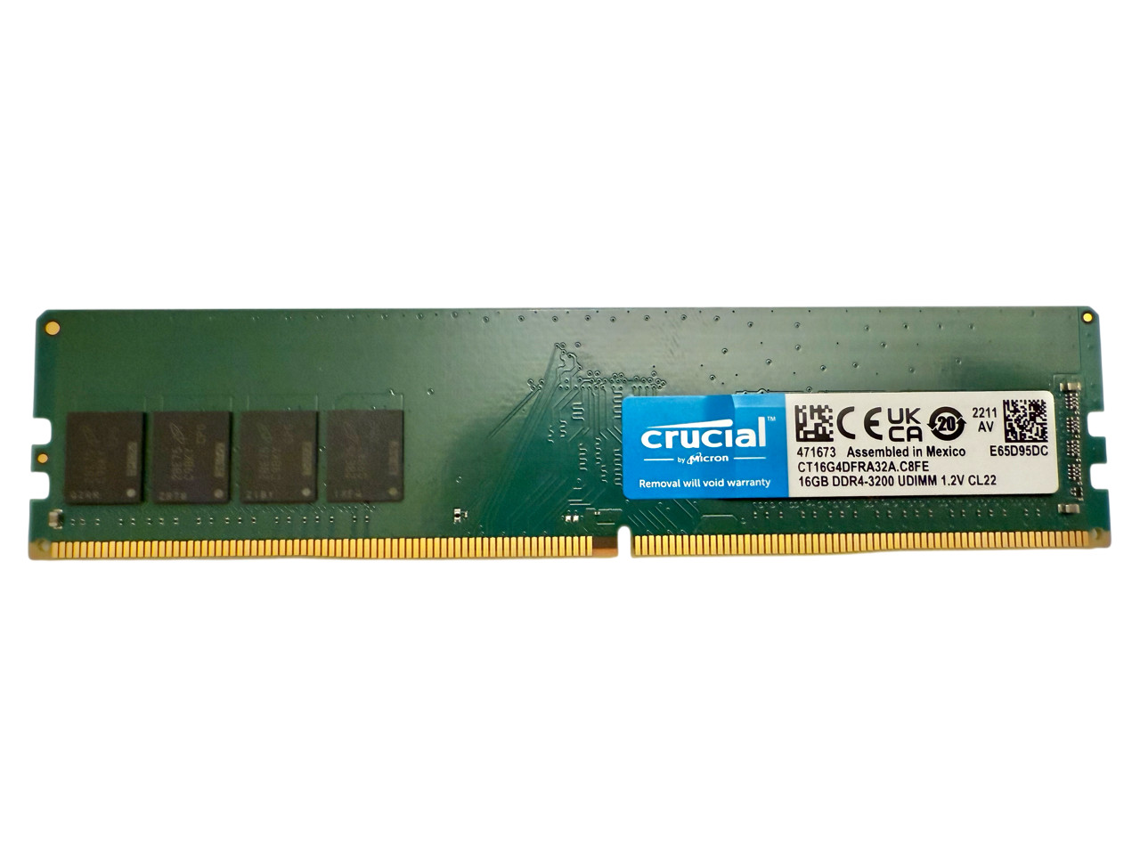 Crucial 16GB 1x16GB DDR4 3200MHz 1Rx8 Desktop Memory RAM CT16G4DFRA32A