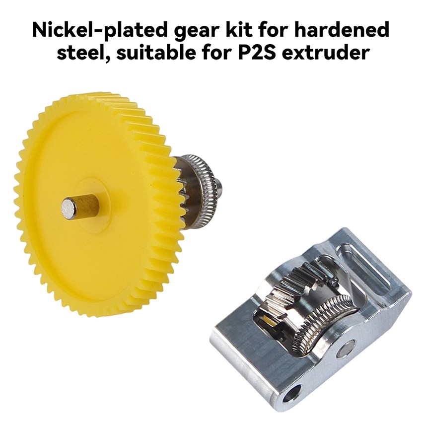 Hardened Steel Nickel-Plated Gear for P2S Extruder