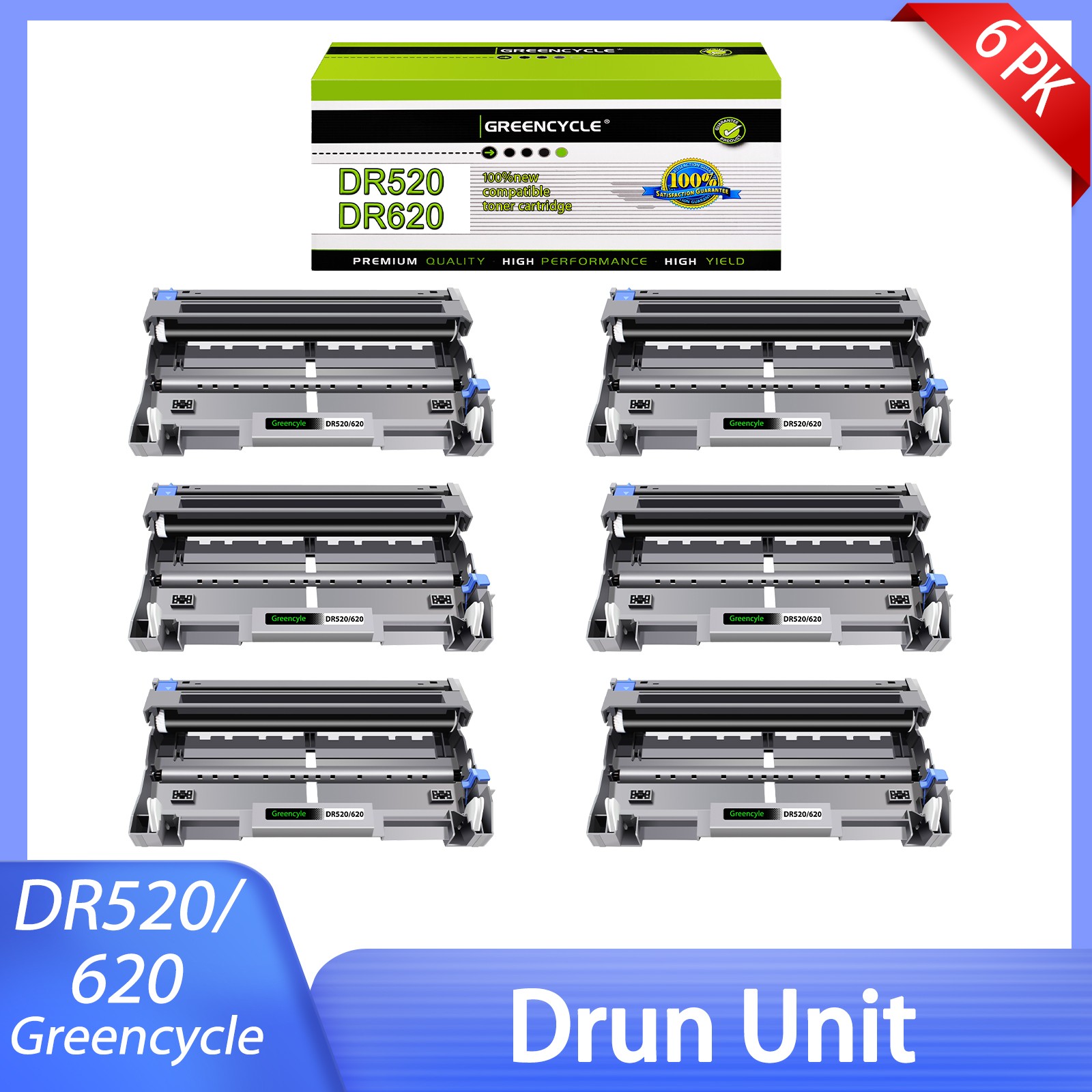 6 Pack DR620 Drum Unit For Brother MFC-8460N MFC-8470DN MFC-8660DN MFC-8670DN