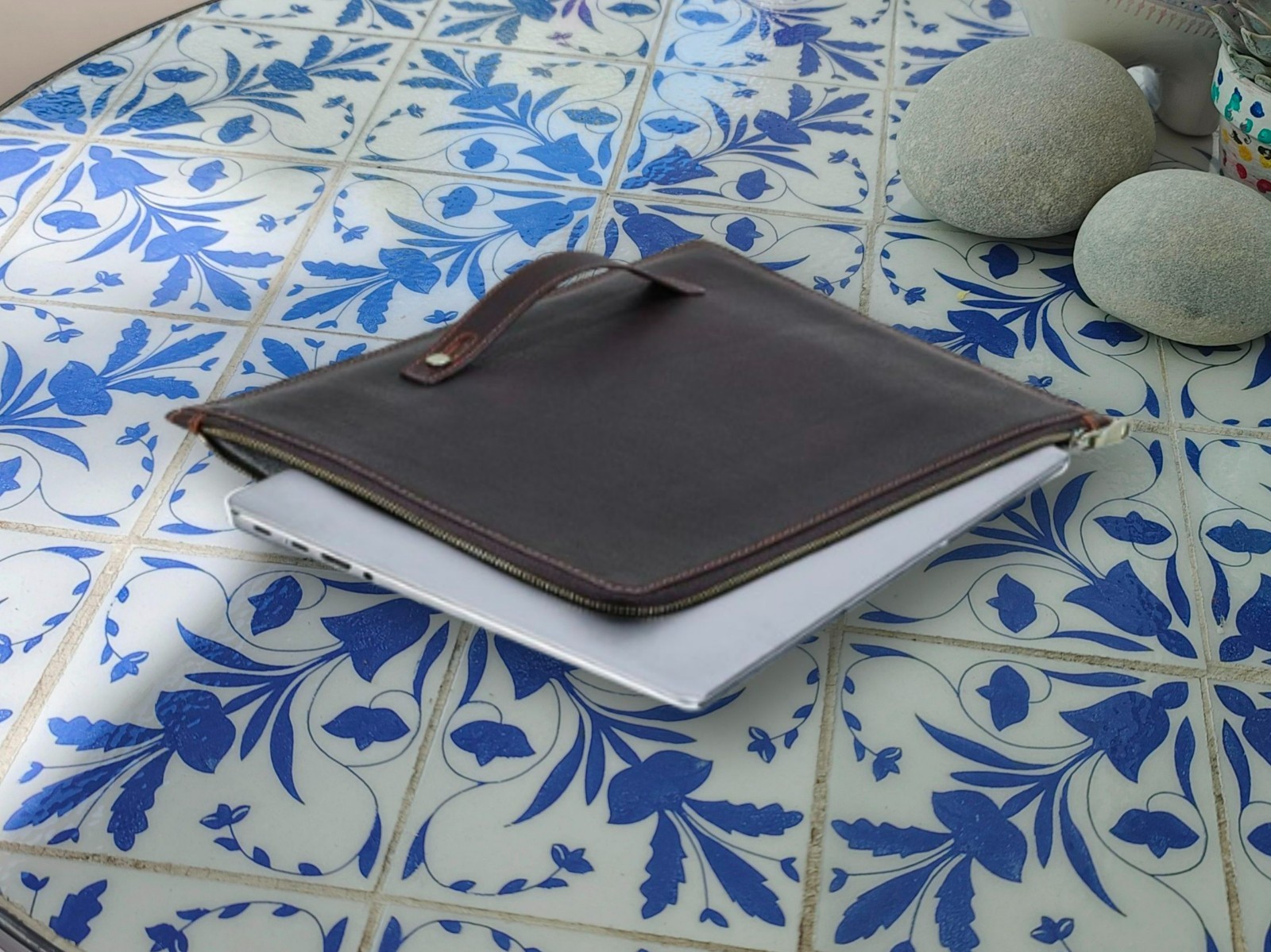 Custom Cowhide Leather 13" MacBook Pro Lenovo HP DELL Laptop Case Sleeve
