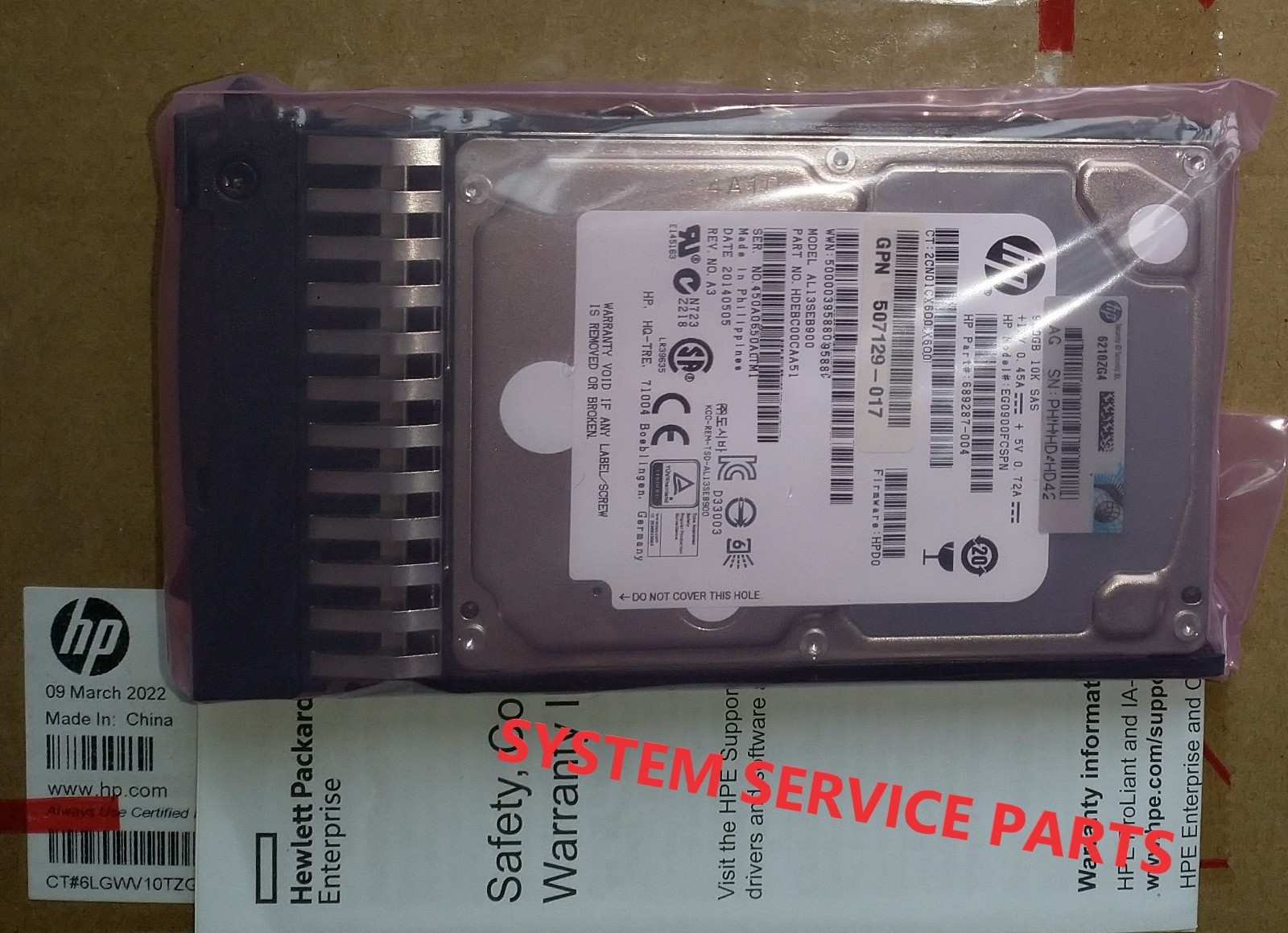 HPE 900GB DP SAS 10K HDD 16Gb/s 2.5 in SFF Hard Disk 619463-001 689287-004 (NEW)