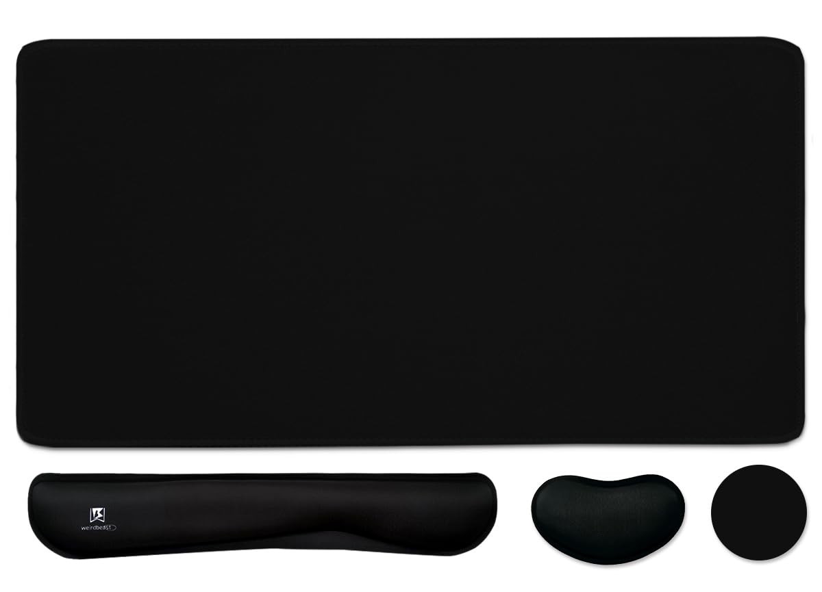 4-in-1 Large Gaming Pad, Keyboard Wrist Rest Pad & Wrist Mousepad Set, Extend...