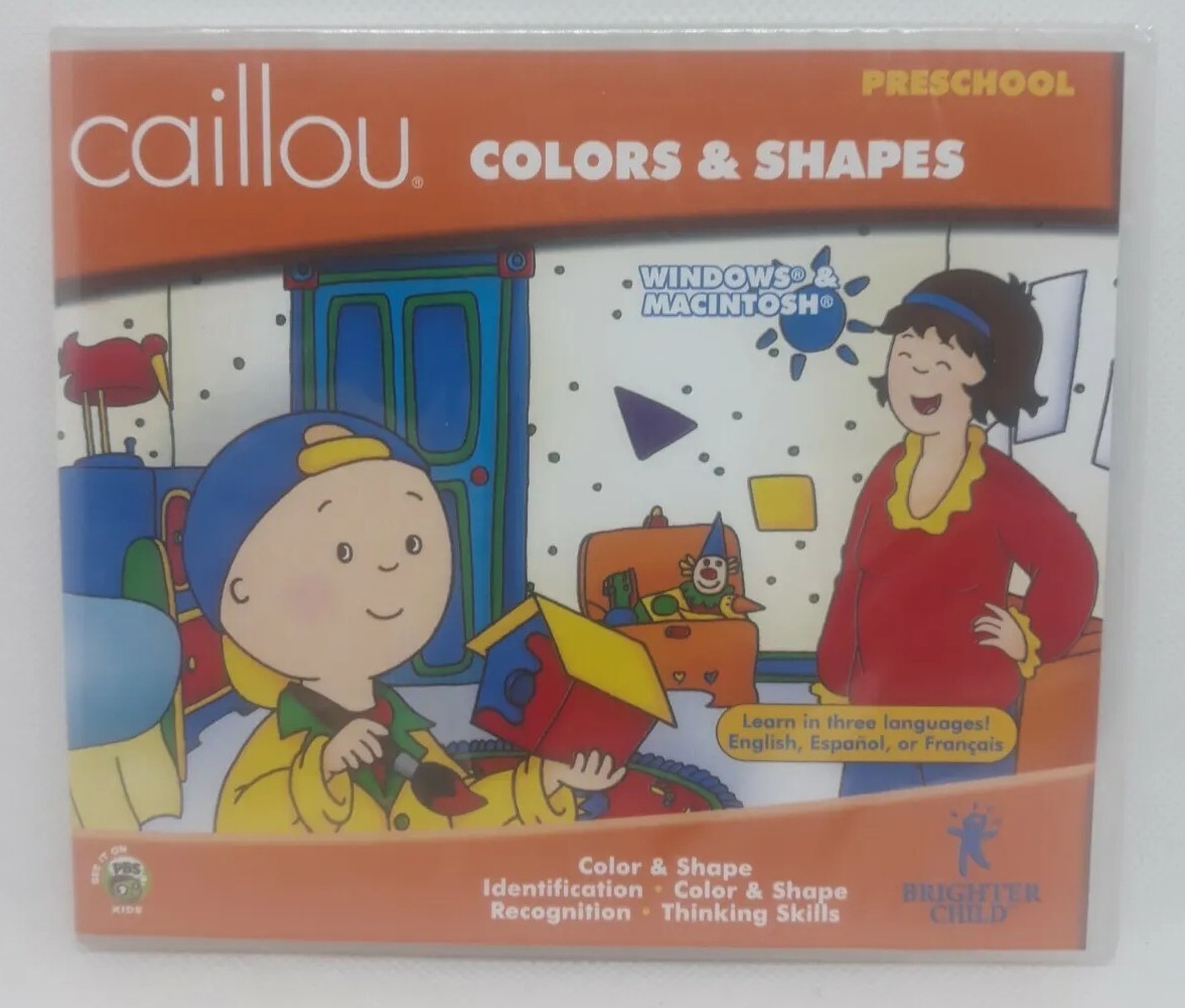 Caillou Color & Shapes Preschool * Brand New * Windows 10 / 8 / 7 / Vista / XP