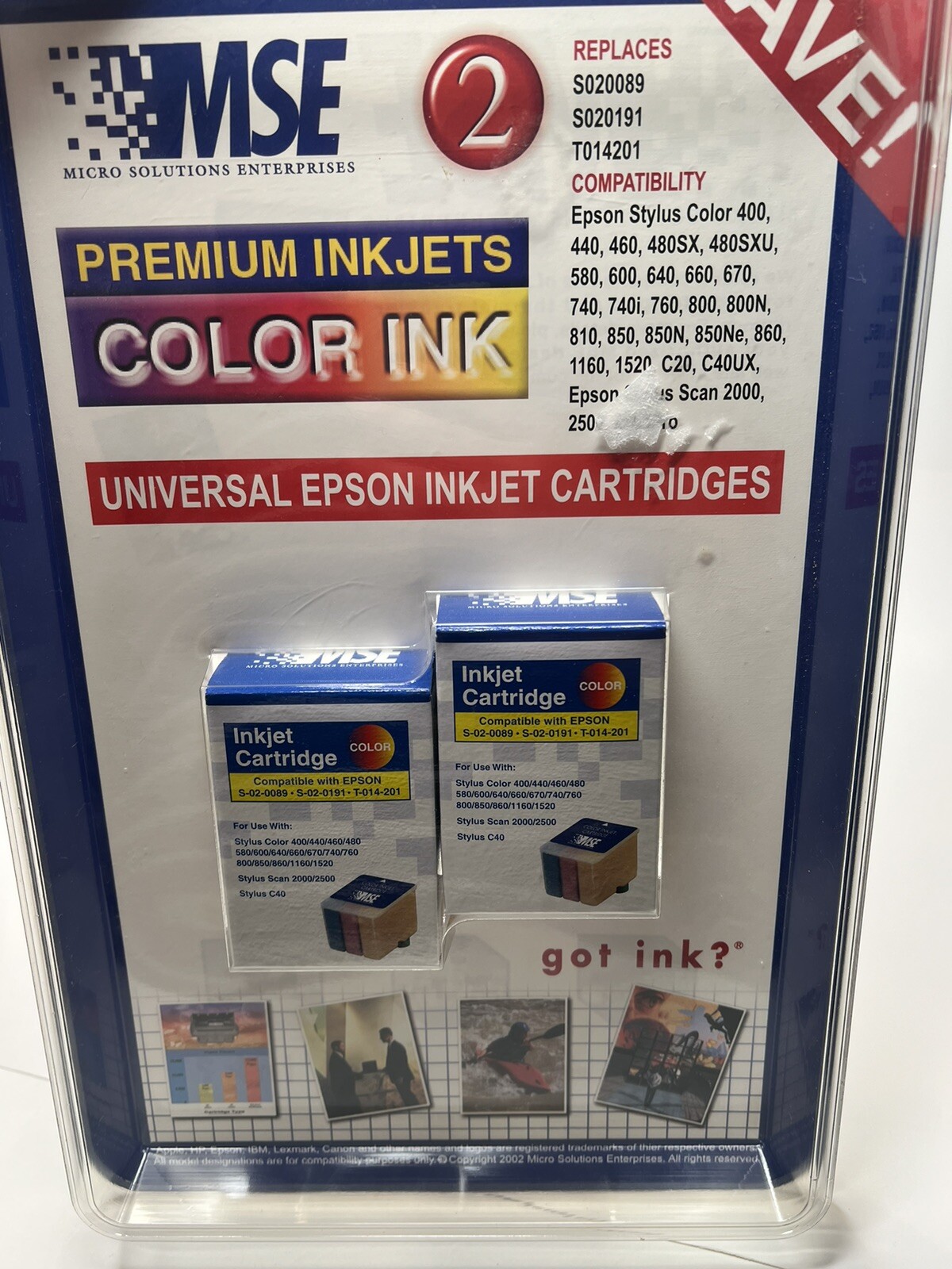 Vtg Universal Epson Ink Cartridges From 2002 Color