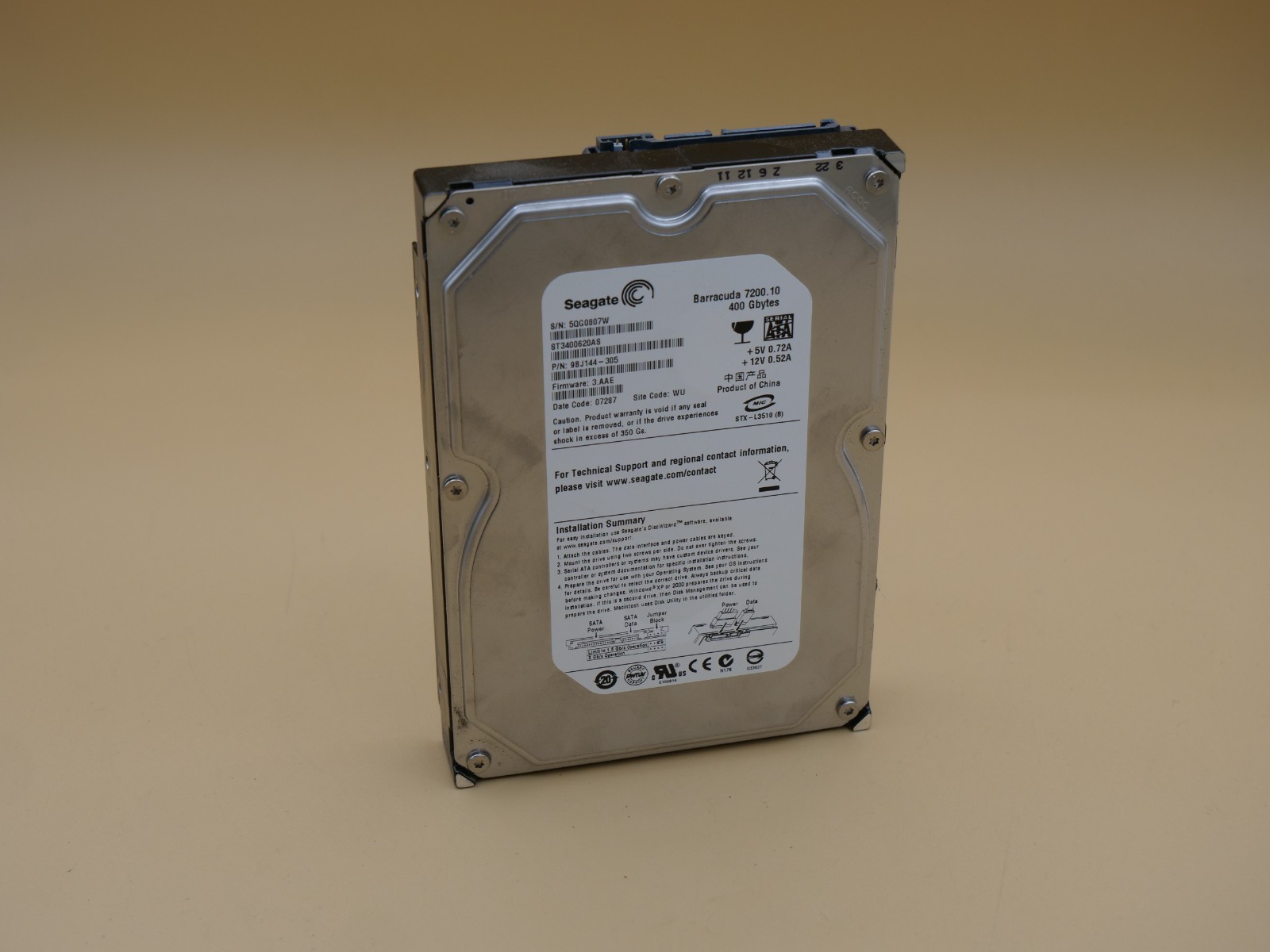 Seagate Barracuda 7200.10 ST3400620AS 400GB Internal 7200RPM 3.5" HDD