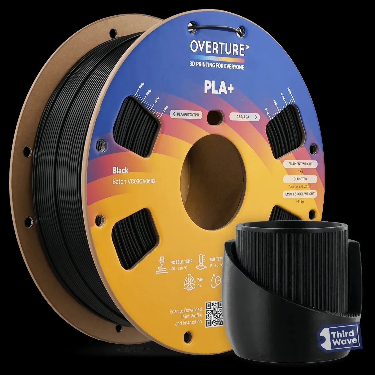 Overture PLA Plus 3D Printer Filament 1.75 mm for FDM Printers