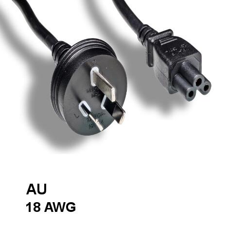 KNTK 6ft Power Cord IEC60320 C5 to AS/NZS 4417 18AWG Australia New Zealand Cable