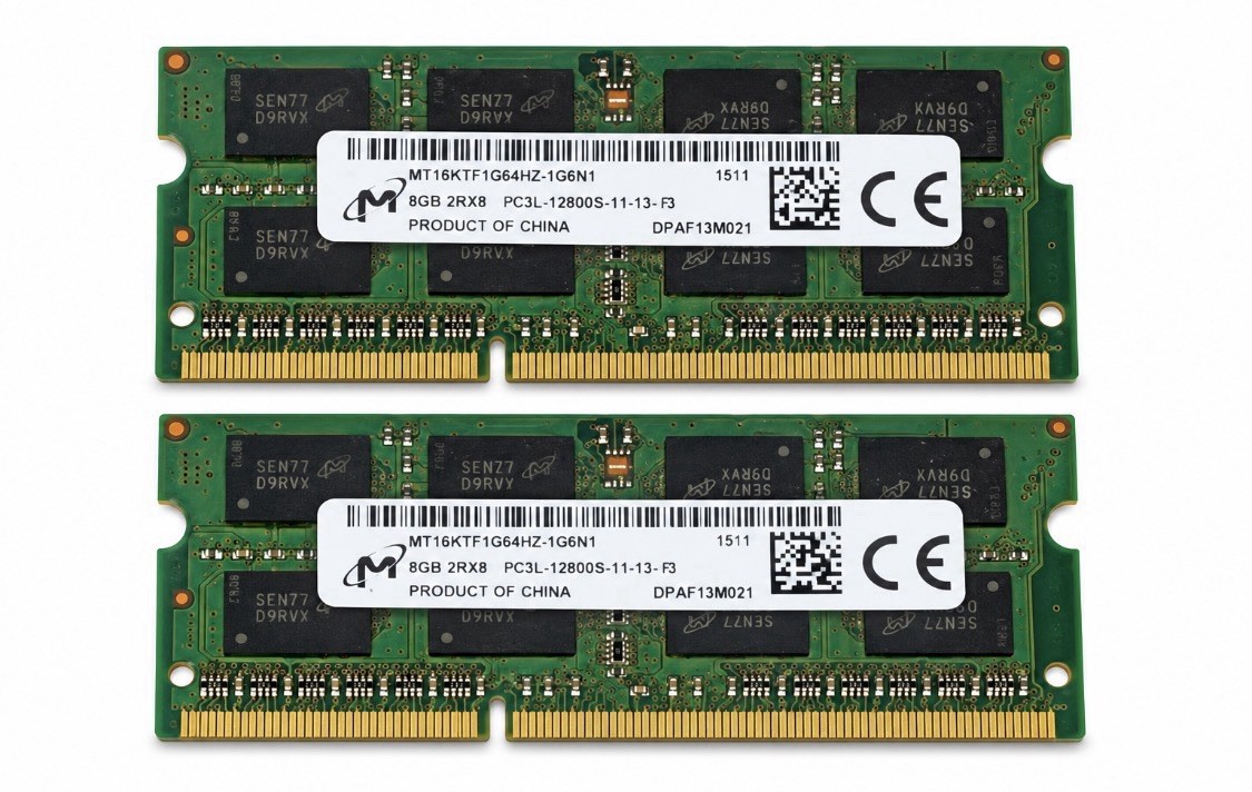 16GB Micron MT16KTF1G64HZ-1G6E1 (2x 8GB) PC3L-12800S SO-DIMM Laptop Notebook RAM