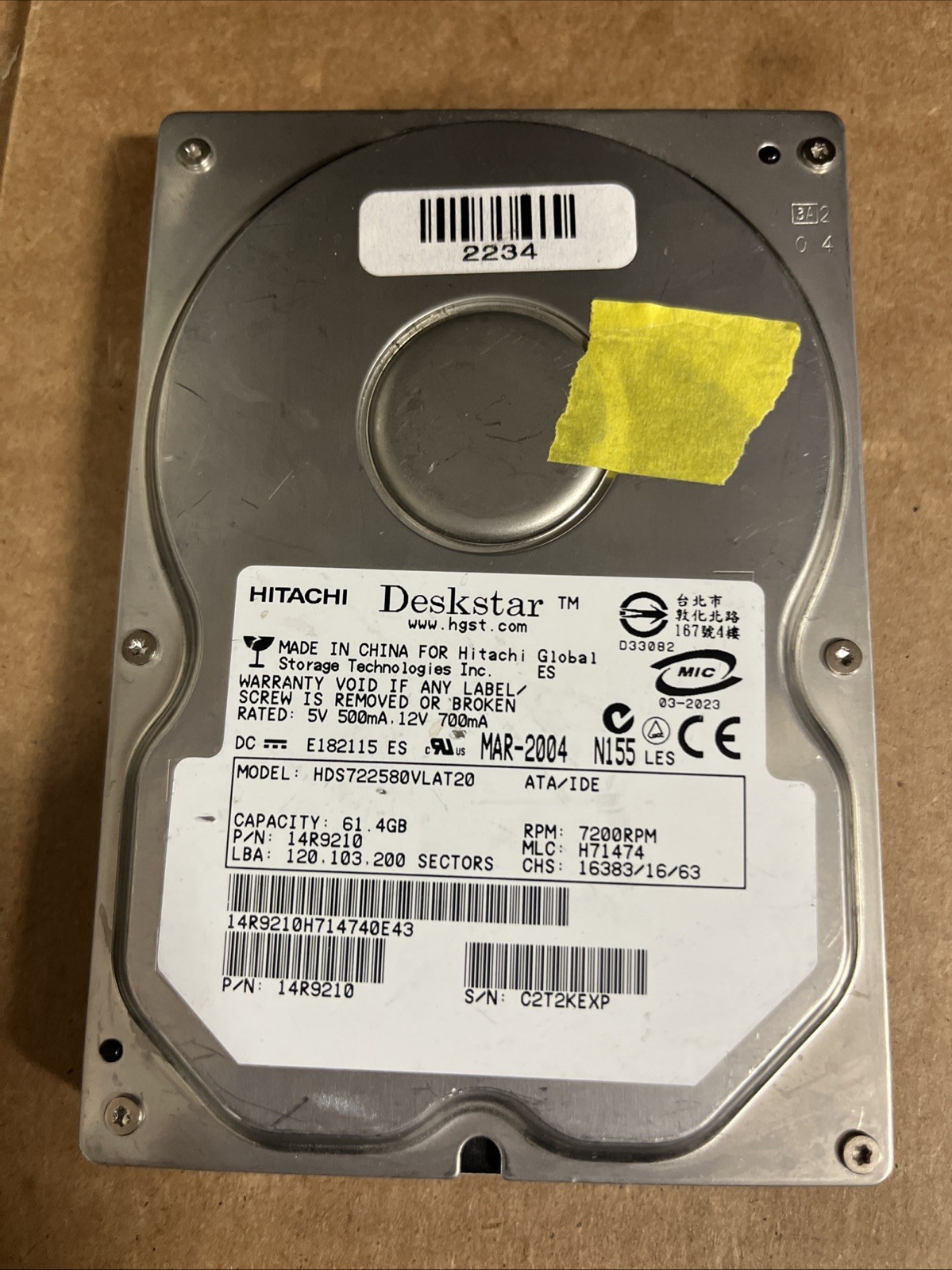 Hitachi Deskstar 7K250 61.4GB IDE 3.5" Hard Drive ~ Fully Tested