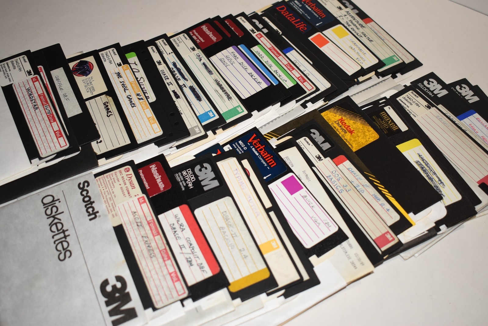 Lot of Over 40 Vintage Floppy Disks, 5.25 Inch. Untested Discs - Software/Games