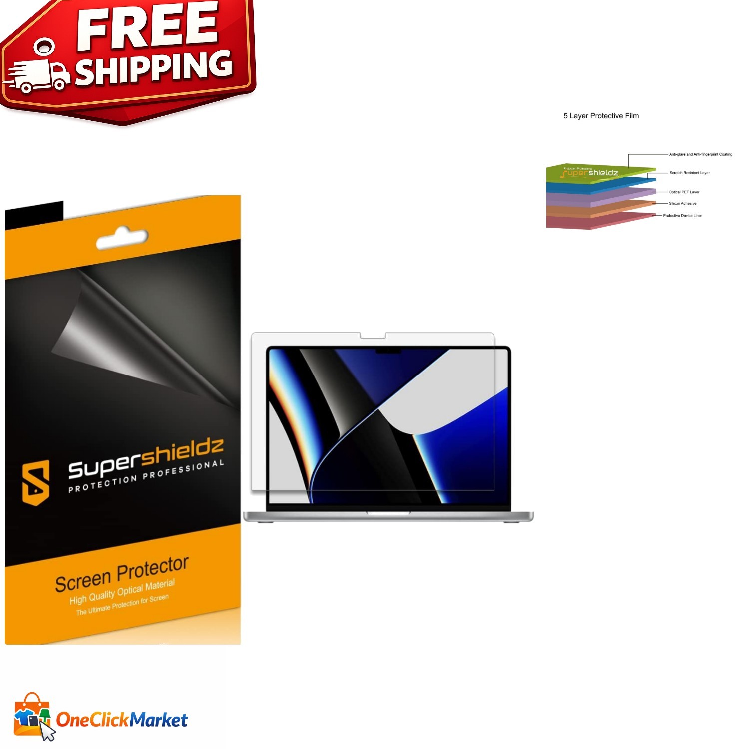 3 Pack Anti-Fingerprint Matte Screen Protectors for 16" MacBook Pro (2021-2024)