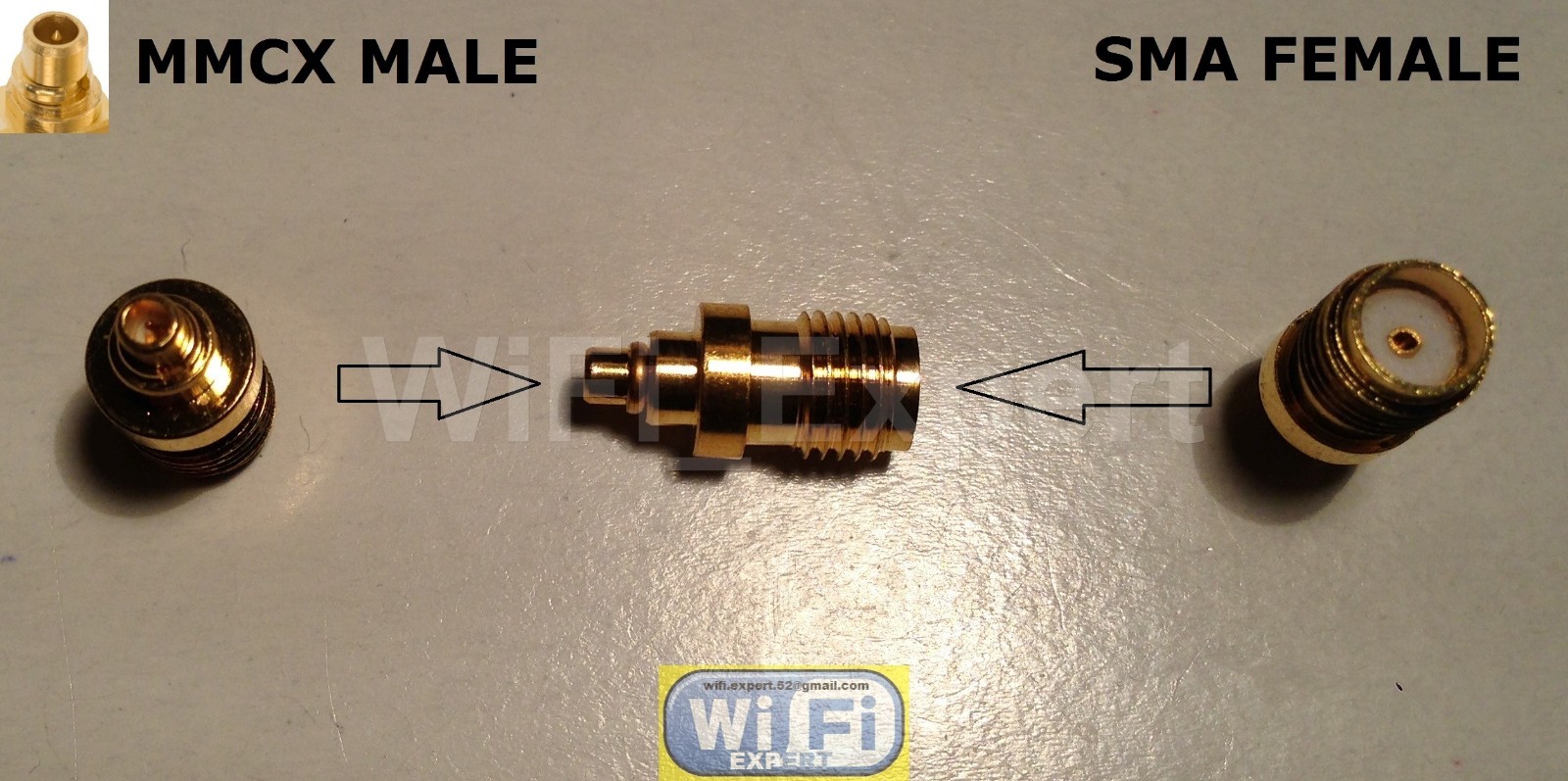 1 x Gold Plated SMA Female to MMCX Male Straight RF Connector Adapter USA