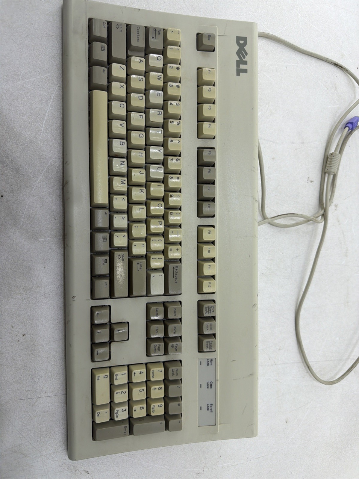 Vintage Dell AT101W GYUM90SK Mechanical Keyboard w/ PS/2 Connector