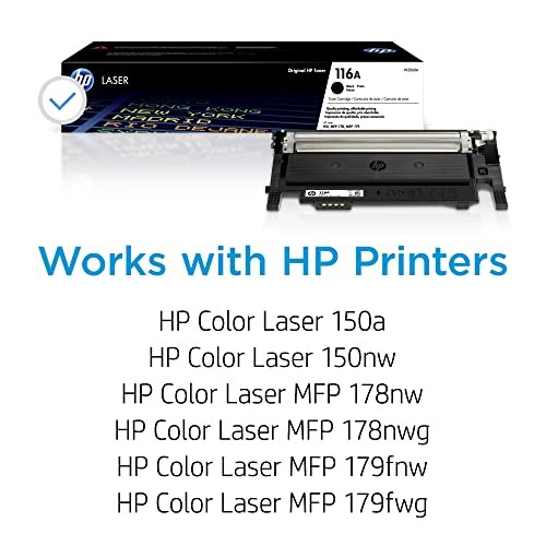 HP 116A BLACK TONER CARTRIDGE | WORKS COLOR LASER 150 SERIES, COLOR -  BLACK