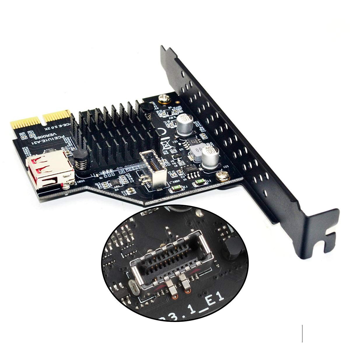 cablecc USB 3.1 Front Panel Socket & 2.0 to PCI-E Express Card Adapter...