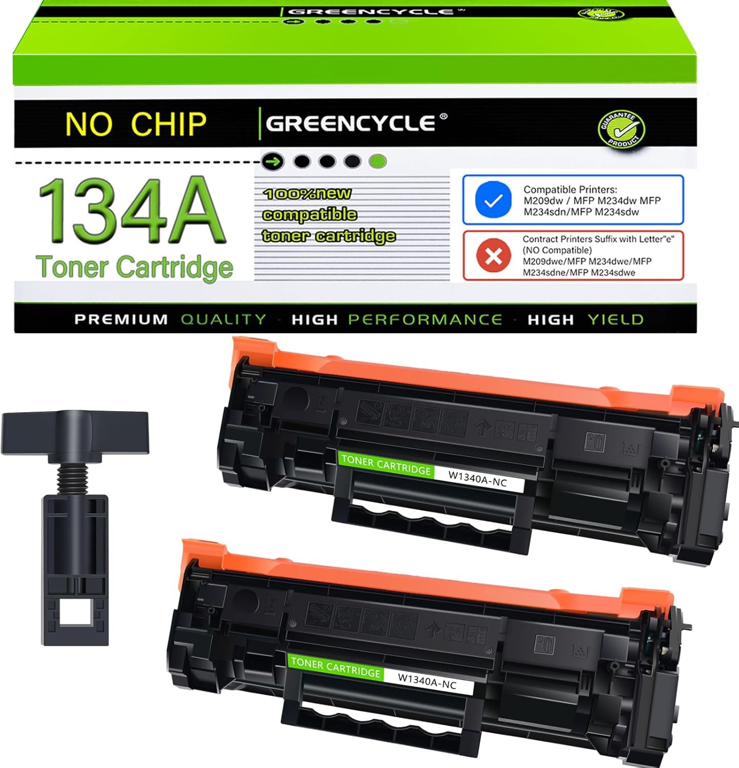2PK 134A W1340A Toner NO CHIP Fits For HP LaserJet M209 MFP M234sdne M234sdwe