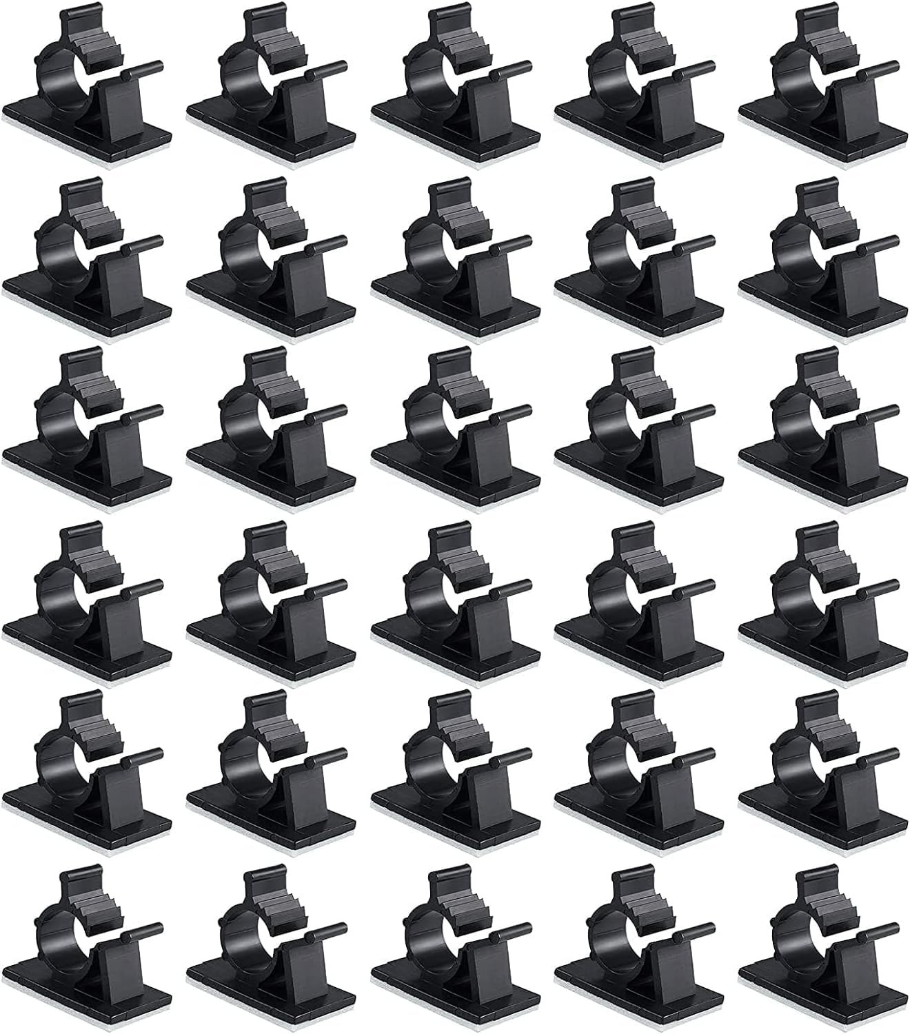 30 Pcs Black Clips Self Adhesive Backed Nylon Wire Adjustable Cable Clips Adhesi