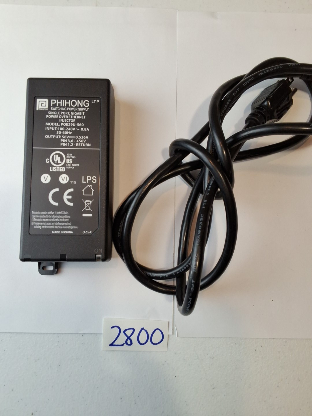 Phihong POE29U-1AT POE Single Port Power Over Ethernet IEEE802.3at Compliant