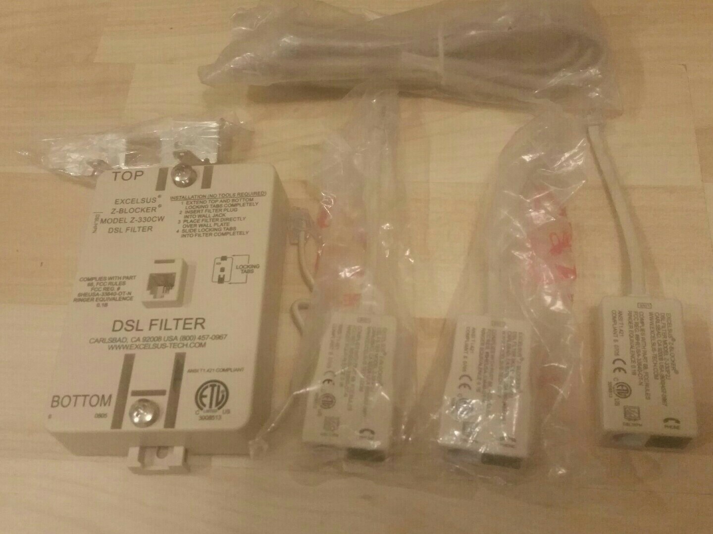 EXCELSUS DSL FILTER Z-BLOCKER MODEL Z-330CW  WALL MOUNT PHONE LINE + 3 Z-BLOCKER