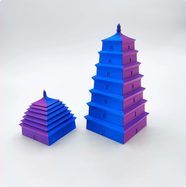 3D printed telescoping pagoda model cultural and creative decorative item