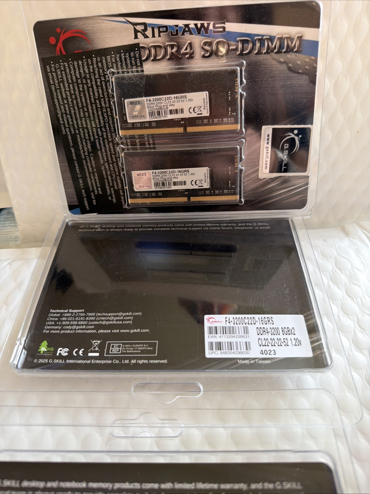 G.Skill Ripjaws Series F4-3200C22D-16GRS 16GB (2 x 8GB) 260-Pin DDR4 SO-DIMM...