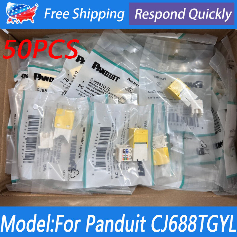 50X Yellow Network Jack Module For Panduit CJ688TGYL Giga TX Category Cat 6 RJ45