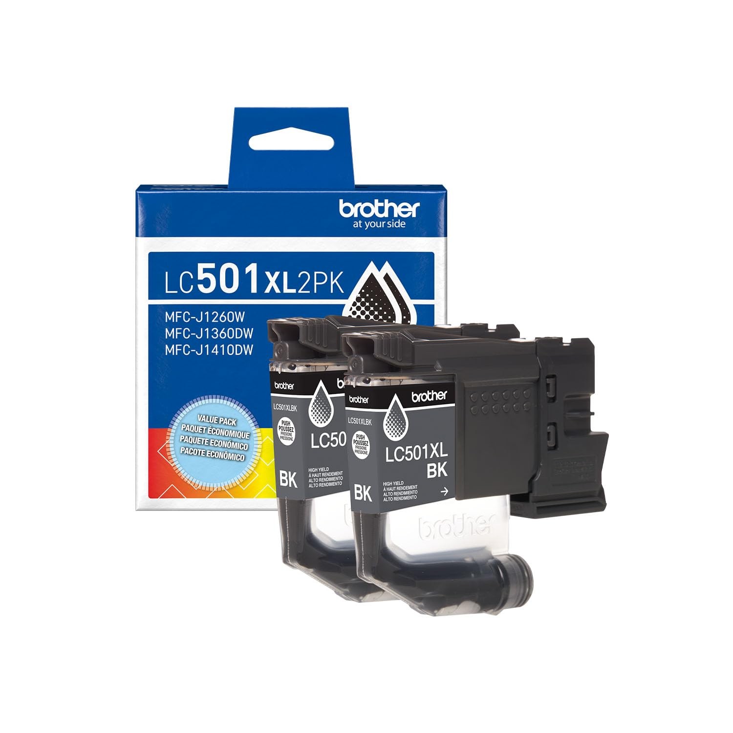 Cartridges Brother LC501XL2PK High Yield Black Twin Pack Ink Genuine Work Smart