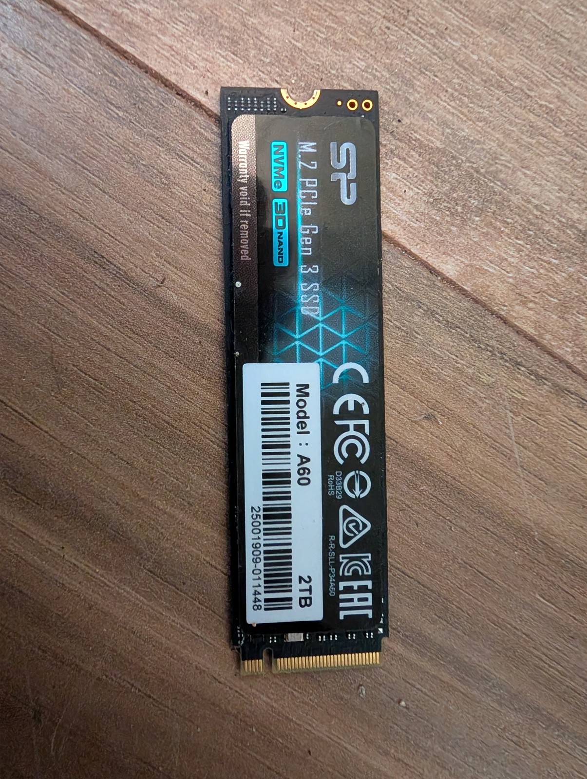 Silicon Power A60 2TB NVMe M.2 PCIe Gen3 x4 Pulled Health Report