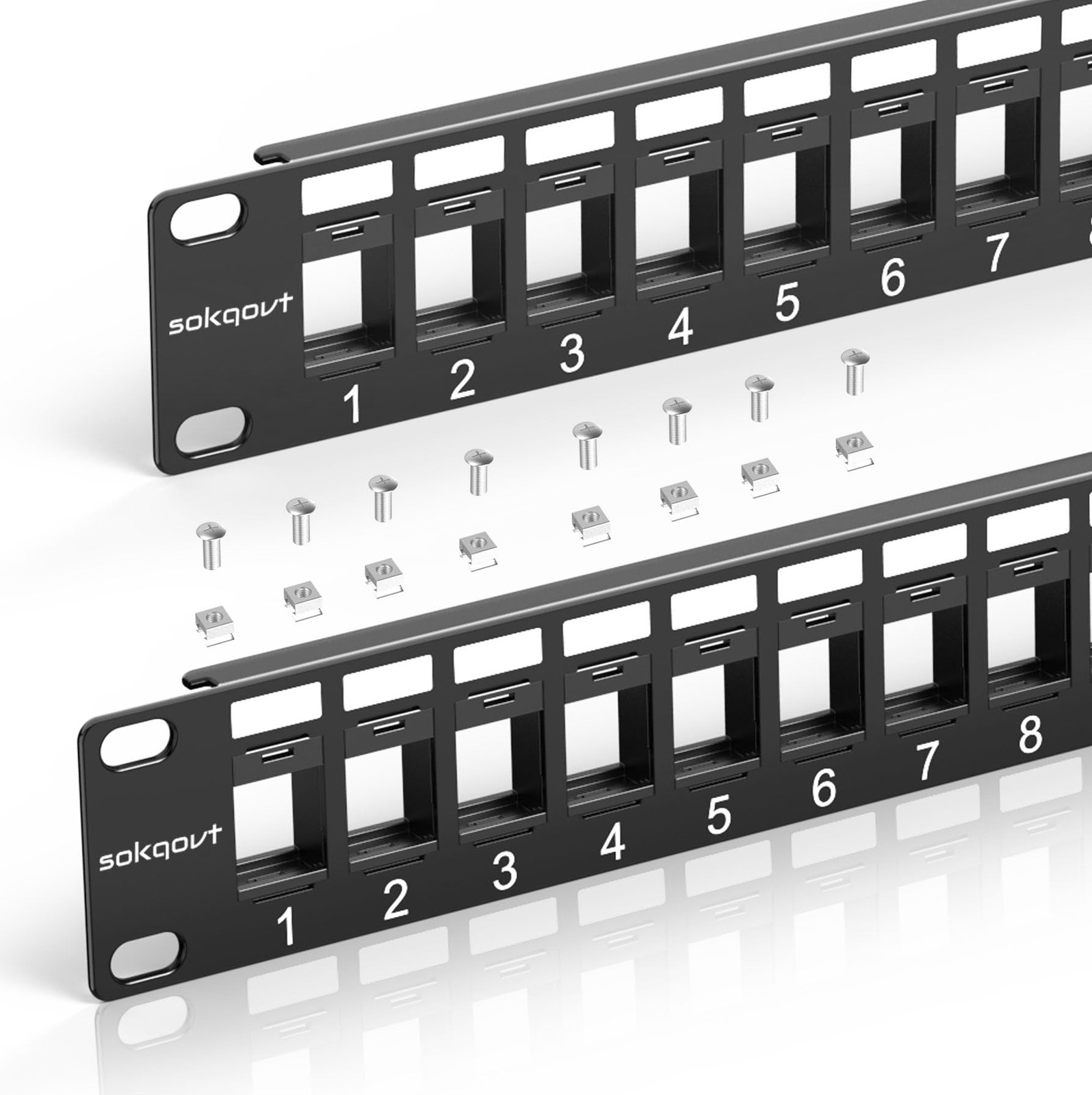 24 Port Blank Keystone Patch Panel with Snap-in Design (2 Pack), Cat6 Network...