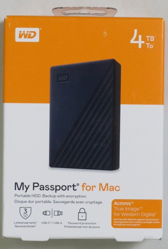 WD 4TB My Passport for Mac, Navy Portable External Hard Drive WDBA2F0040BBL-WESN