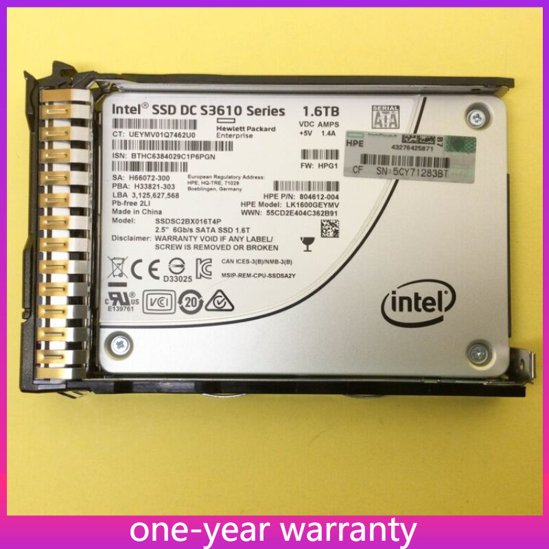NEW HPE 804631-B21 805383-001 2.5" 1.6TB SATA 6G G8 G9 Gen10 Server SSD