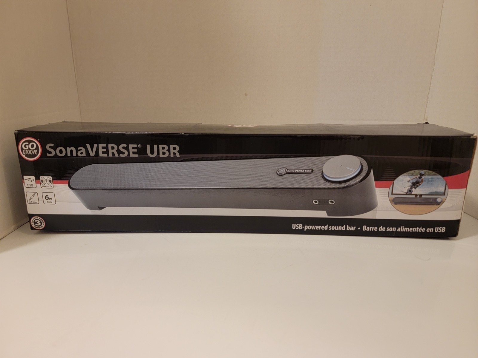 GOgroove SonaVERSE UBR USB Powered Computer Sound Bar Speaker NEW