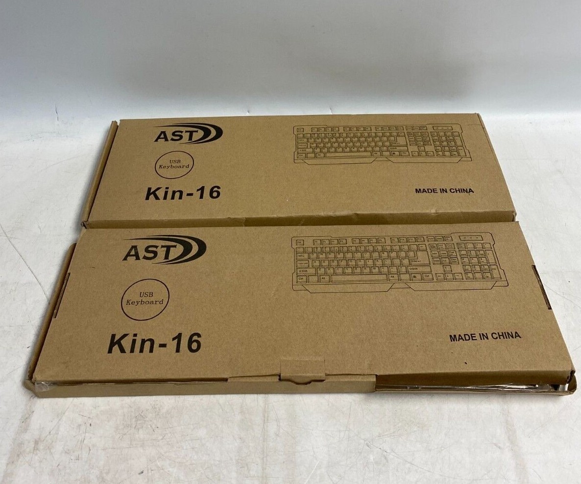Lot of 2 AST USB Keyboards Kin-16