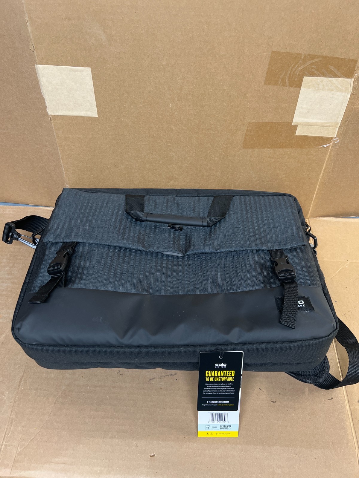 solo New York Notch Briefcase shoulder Bag for Macbook Surface pro Laptop Gray