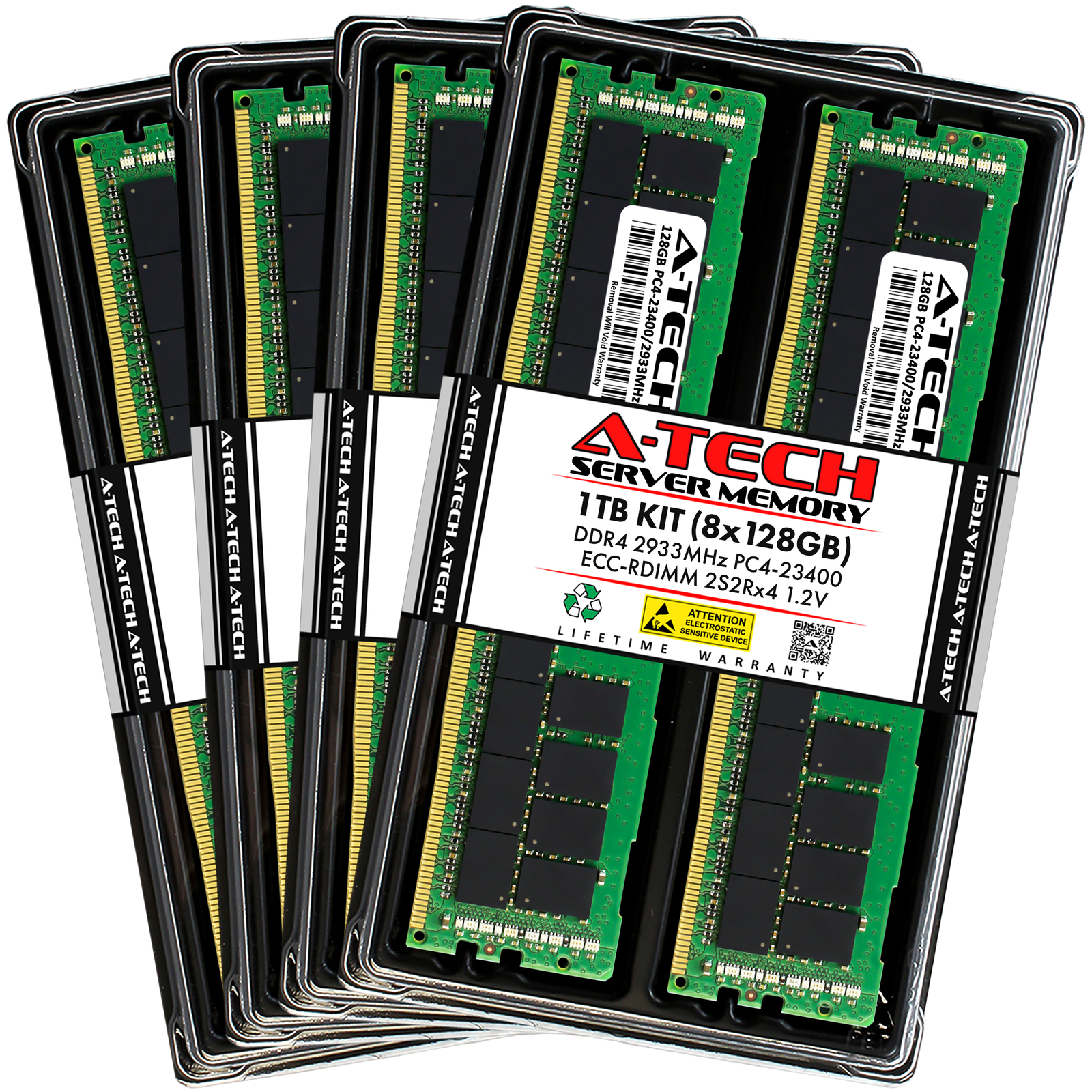 A-Tech 1TB 8x 128GB 2S2Rx4 (4Rx4) PC4-23400 2933 ECC REG RDIMM Server Memory RAM