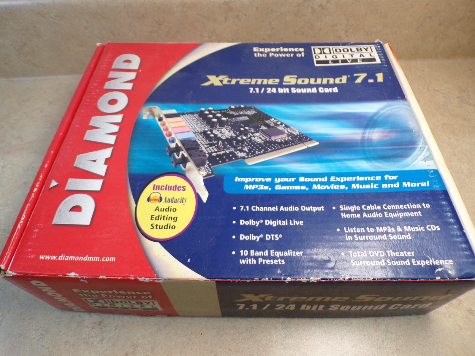 Diamond Xtreme Sound  7.1 PCI Sound Card with Optical In/Out Untested