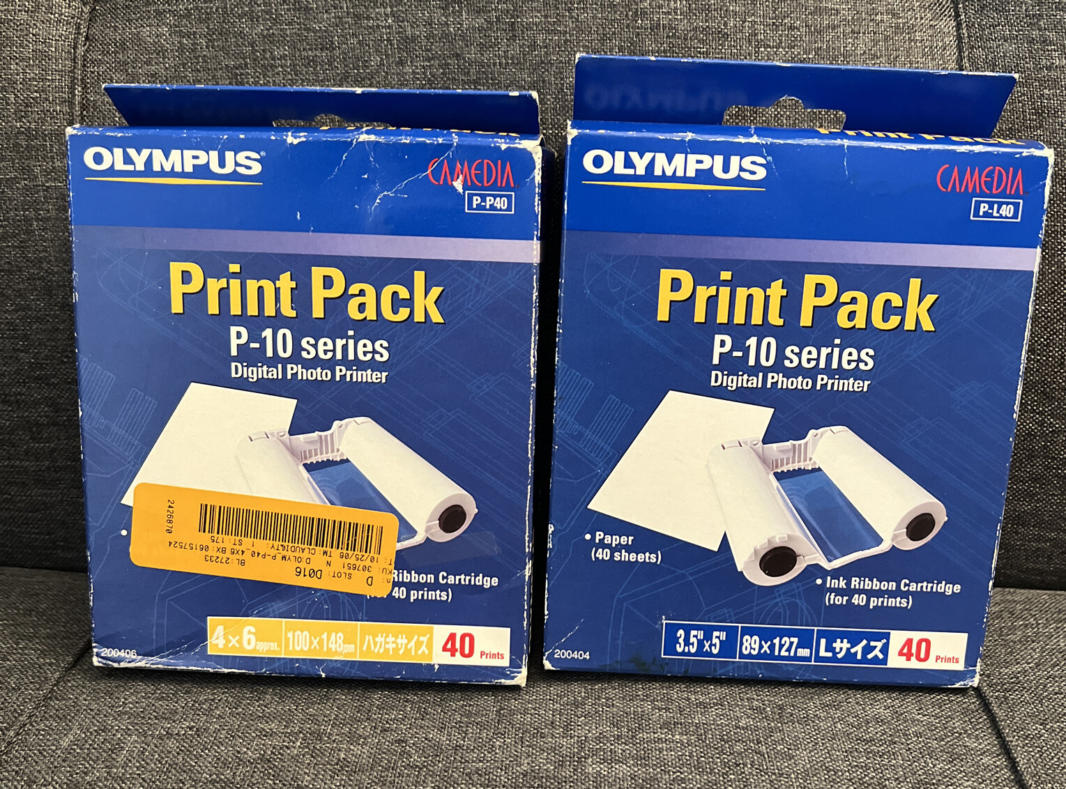Lot Of 2 OLYMPUS CAMEDIA P-P40 / P-L40 Print Pack for P-10 Series Photo Printer