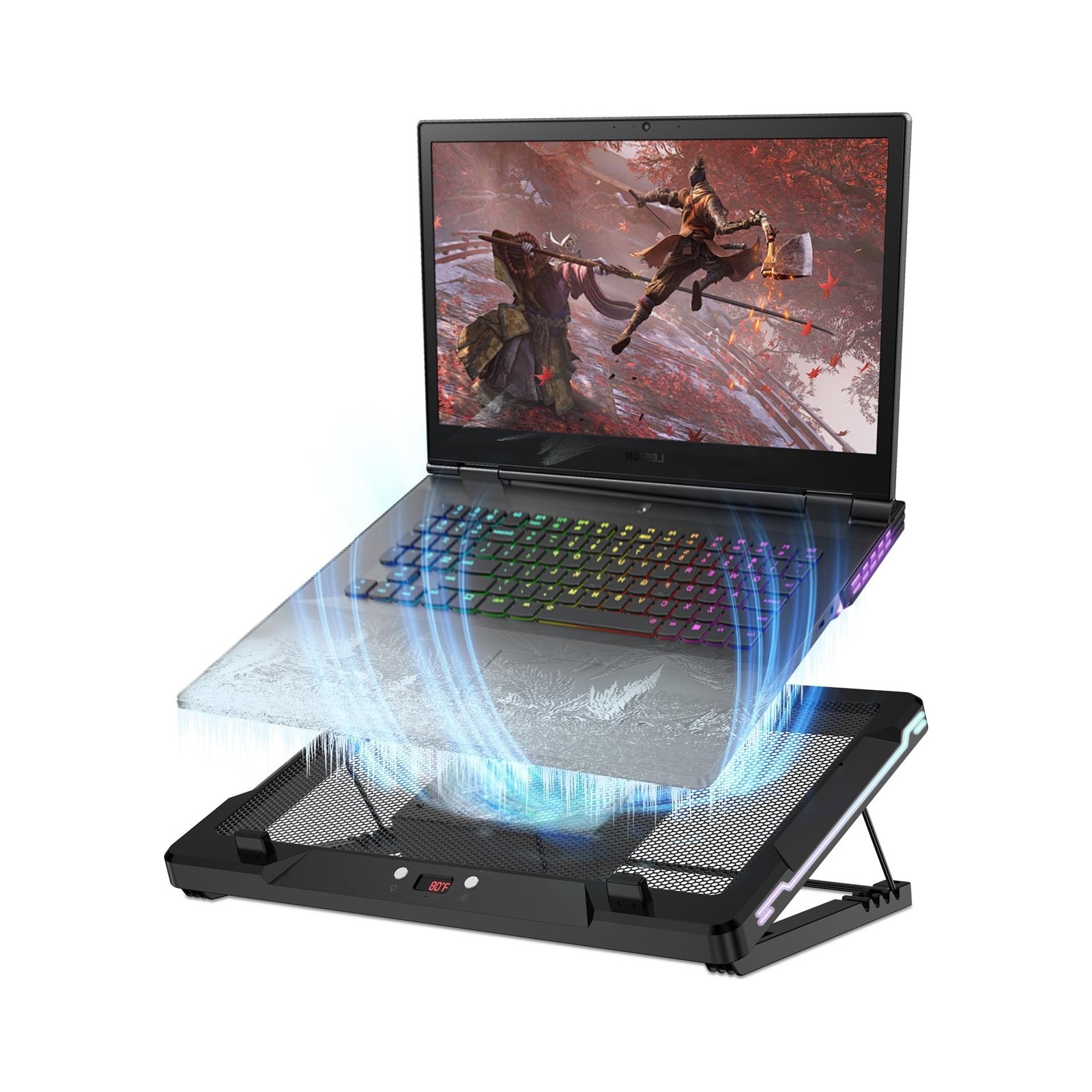 DEPGI Laptop Cooling Pad, Laptop Cooler Stand with 5.5" Movable Fan Easy to C...