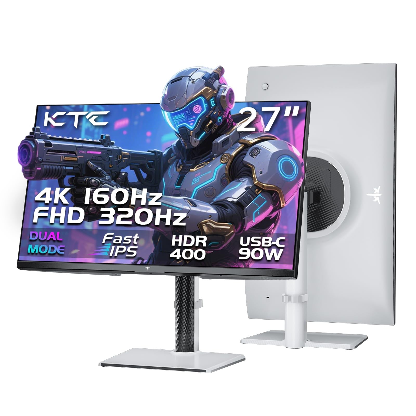 KTC 27 Inch 4K Gaming Monitor, Dual Mode UHD 160Hz & FHD 320Hz, H27P6