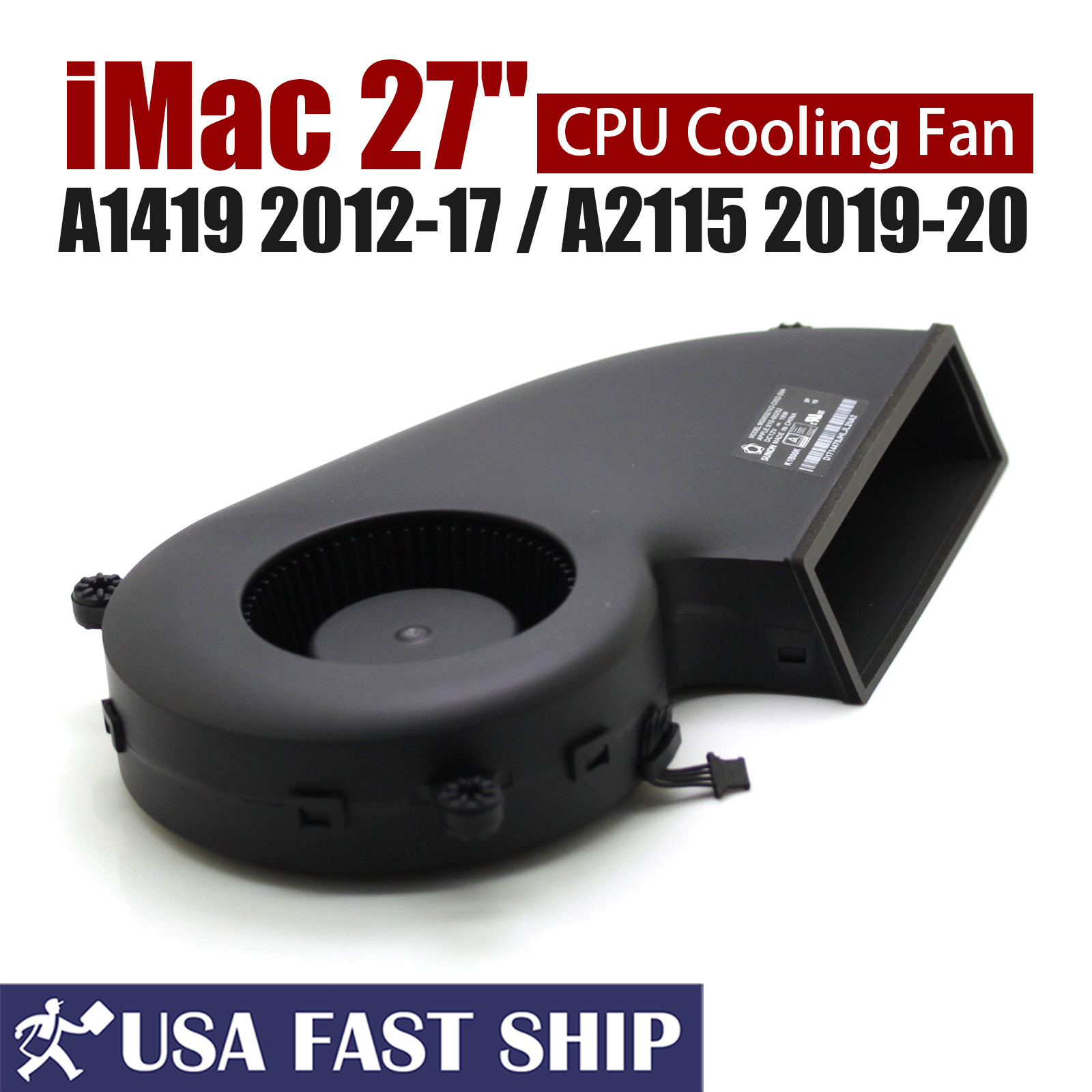 Original CPU Cooling Fan For Apple iMac 27" A1419 2012 - 2017 / A2115 2019 2020