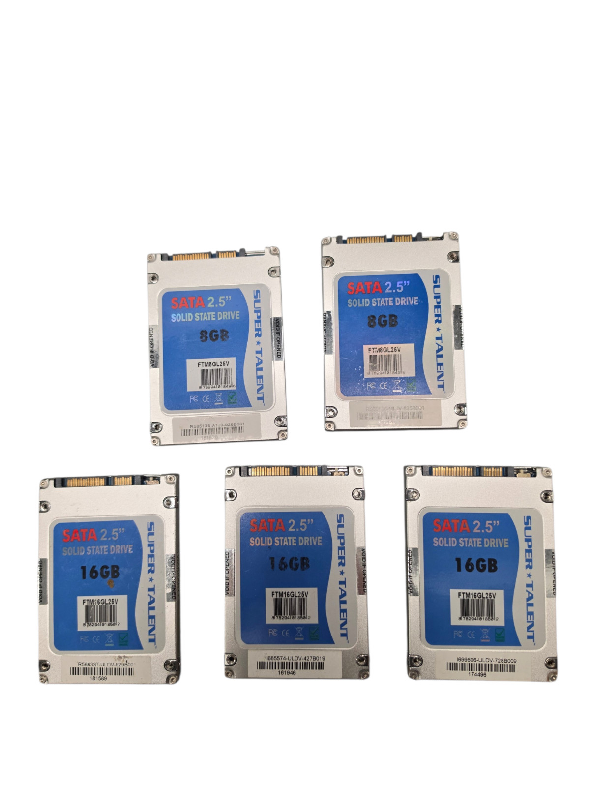 Super Talent 16GB / 8 GB 2.5" Solid State Drive Lot of 5