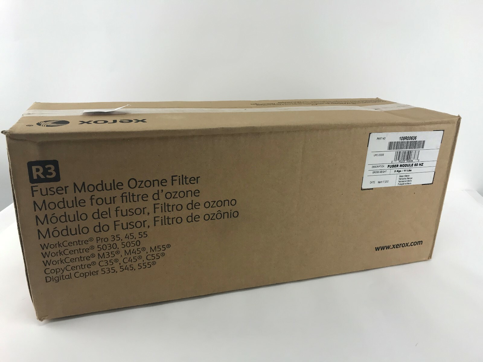 Xerox R3 Fuser Module New in Box Part # 109R00636 Sealed 03/12